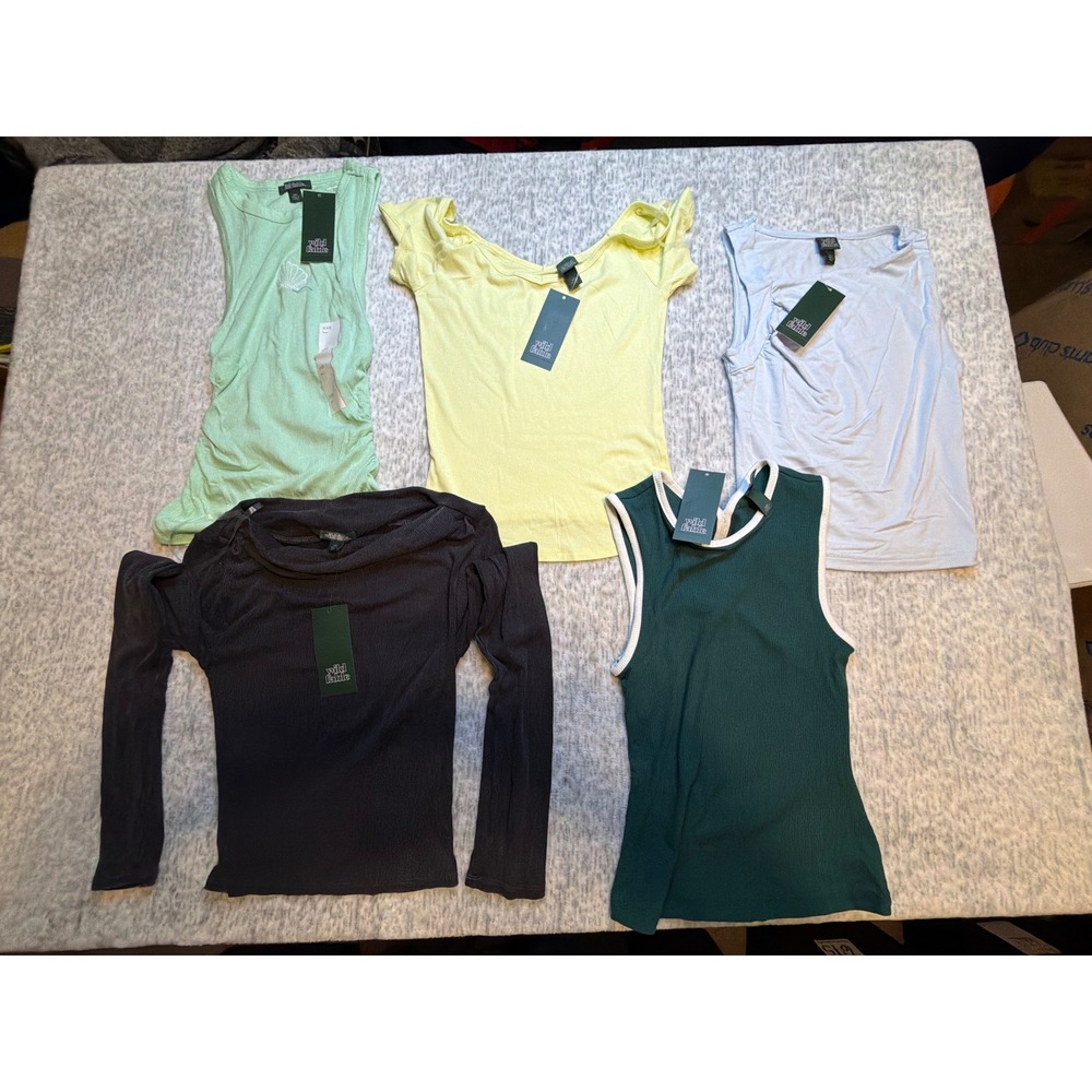 Wild Fable Womens XXS Ribbed Knit Tank and tee bundle 5 piece lot